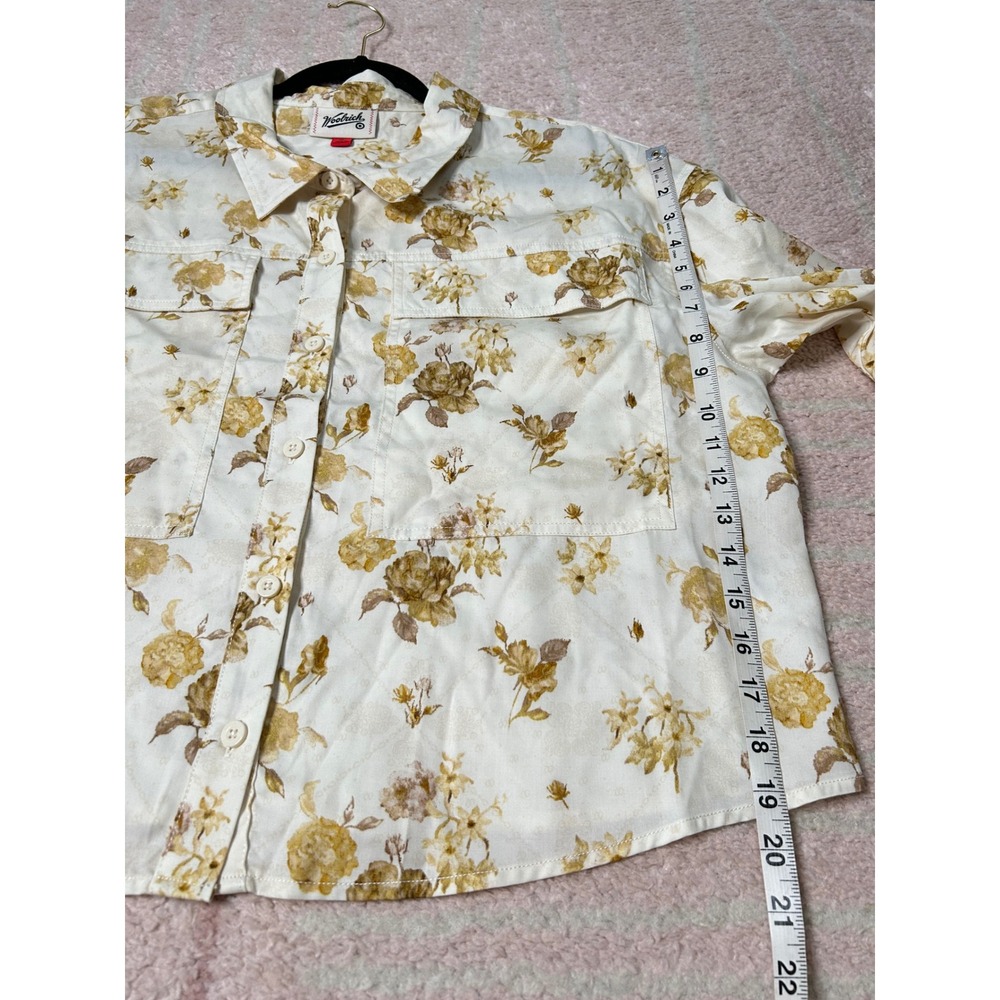 Woolrich x Target Floral Cropped Boxy Button Front Blouse Size XL Like New Fall - Picture 8 of 9